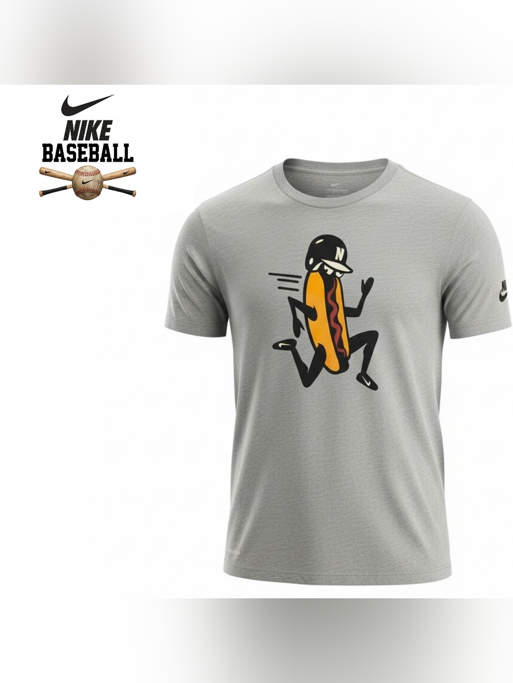Nike Baseball Hot Dog Graphic T Shirt Mens LG